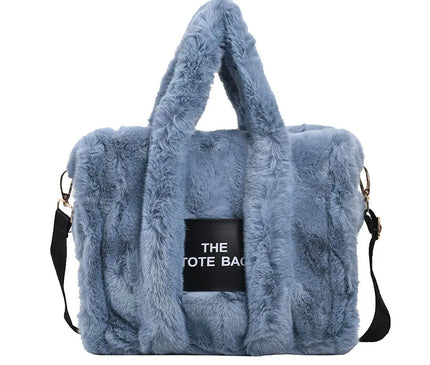 Sac Fourre-tout Peluche Bleu Femme Décontracté