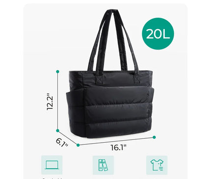Sac Fourre-tout Noir Effet Doudoune