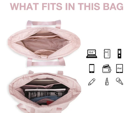 Sac Fourre-tout Pliable Polyester Ordinateur Rose