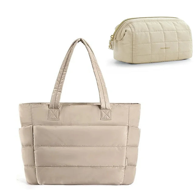 Sac Fourre-tout Épaulé Grande Capacité Beige