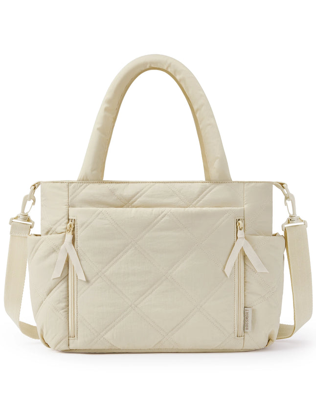 Sac Fourre-tout Matelassé Polyvalent Beige