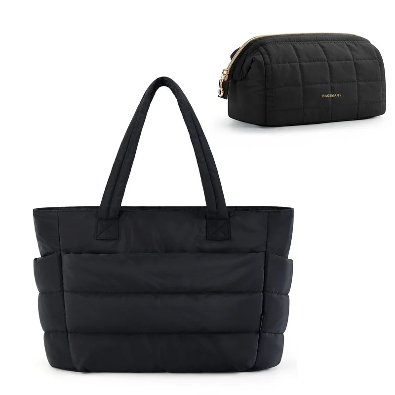 Sac Fourre-tout Gonflé Polyvalent avec Pochette