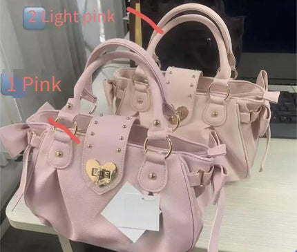 Sac Fourre-tout Rose Similicuir Cœur Doux