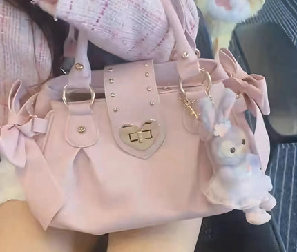 Sac Fourre-tout Rose Similicuir Cœur Doux