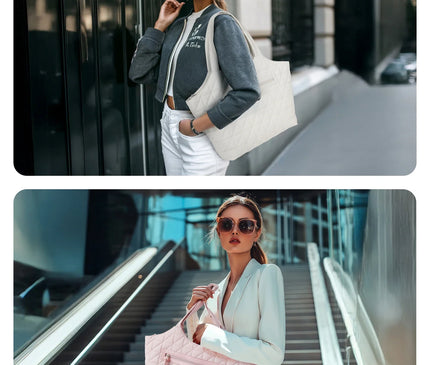 Sac Fourre-tout Piqué Rose Poudré Compartiment