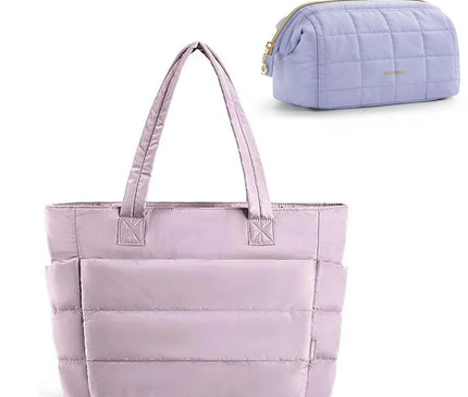 Sac Fourre-tout Doudoune Lilas avec Pochette