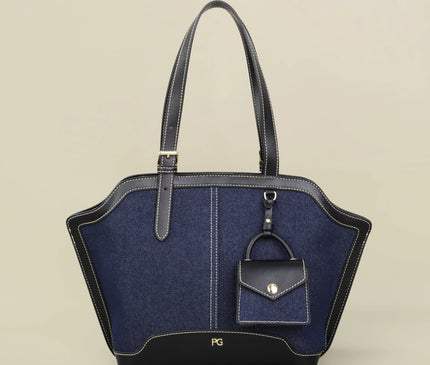 Sac Fourre-tout Femme Coton Structuré Bicolore