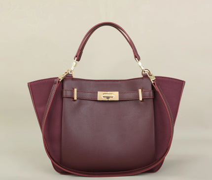 Sac Fourre-tout Prune Géométrique Doux Femme
