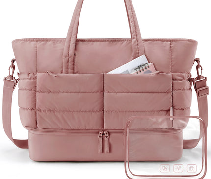 Sac Fourre-tout Matelassé Rose Rangement Chaussures