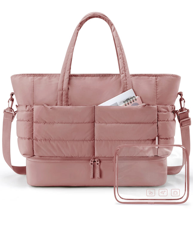 Sac Fourre-tout Matelassé Rose Rangement Chaussures