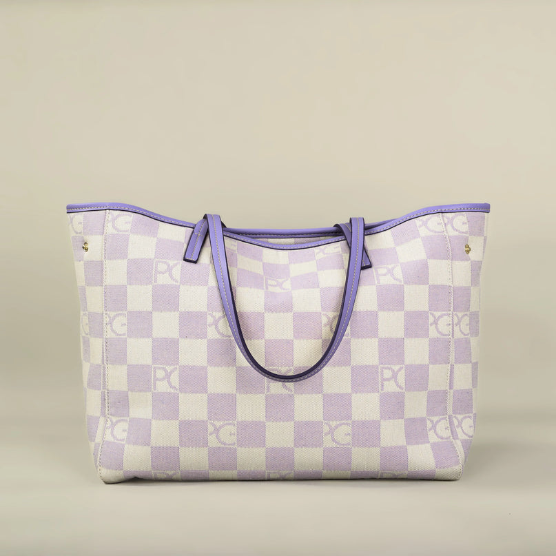 Sac Fourre-tout Femme Carreaux Lilas Doux