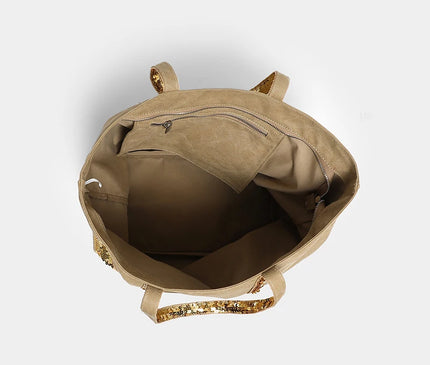 Sac Fourre-tout Canvas Paillettes Chic Femme