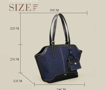 Sac Fourre-tout Femme Coton Structuré Bicolore