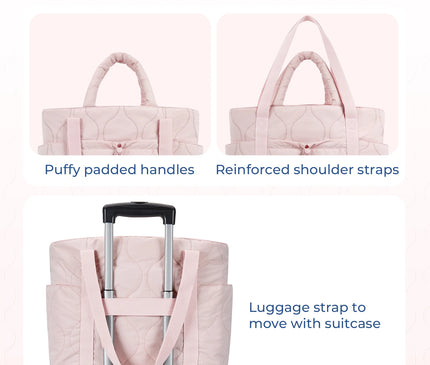 Sac Fourre-tout Matelassé Ondulé Rose Léger