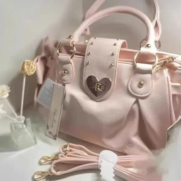 Sac Fourre-tout Rose Cœur Décoré Doux