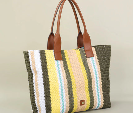 Sac Fourre-tout Rayé Coloré Doux Polyester