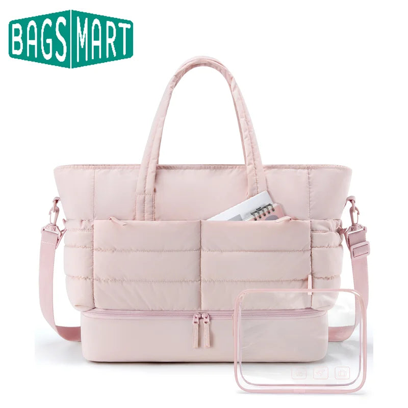 Sac Fourre-tout Matelassé Rose Rangement Chaussures