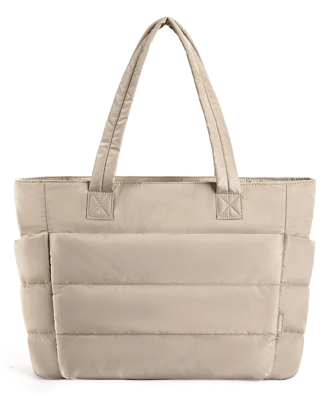 Sac Fourre-tout Soufflé Beige Quotidien