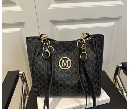 Sac Fourre-tout Femme Motifs M Chaînes Dorées