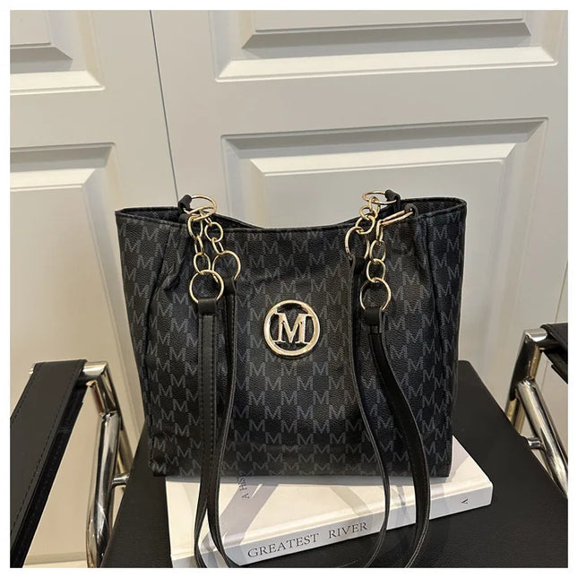 Sac Fourre-tout Femme Motifs M Chaînes Dorées