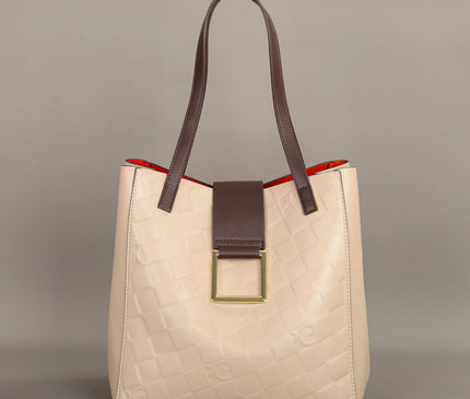 Sac Fourre-tout Femme Similicuir Bicolore Tendance