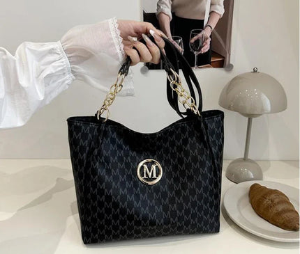 Sac Fourre-tout Polyvalent Motif Monogramme Chic