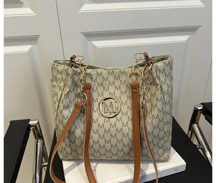 Sac Fourre-tout Polyvalent Motif Monogramme Chic