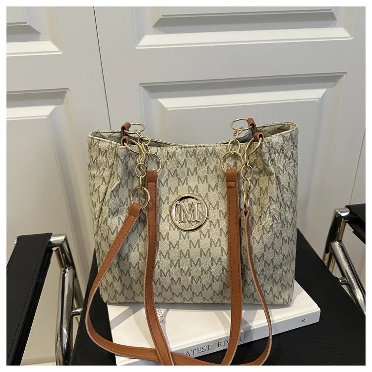 Sac Fourre-tout Polyvalent Motif Monogramme Chic