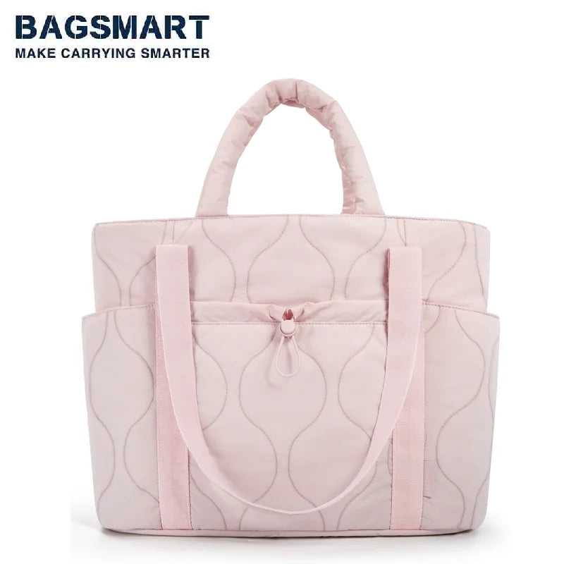 Sac Fourre-tout Polyester Matelassé Écru