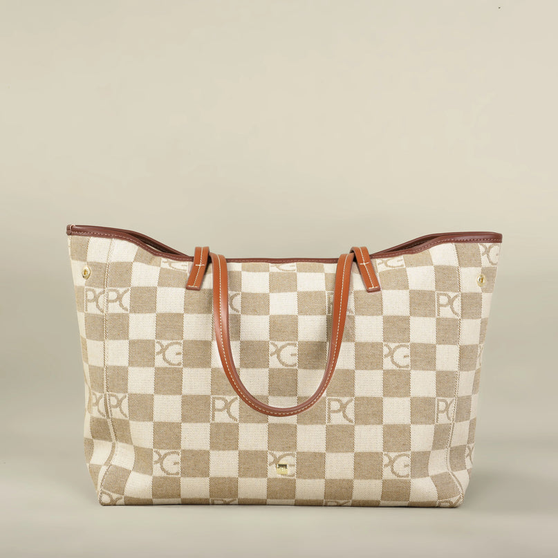 Sac Fourre-tout Doux Motifs Damier pour Bureau