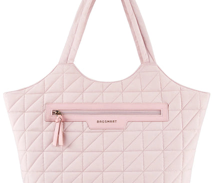 Sac Fourre-tout Piqué Rose Poudré Compartiment