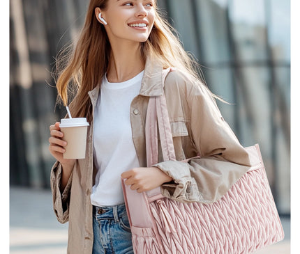 Sac Fourre-tout Polyester Gaufré Zippé
