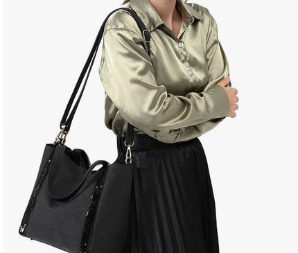 Sac Fourre-tout Canvas Paillettes Chic Femme