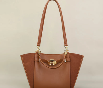 Sac Fourre-tout Prune Géométrique Doux Femme