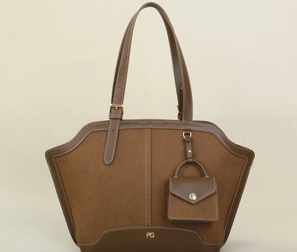 Sac Fourre-tout Coton Femme Marron Élégant