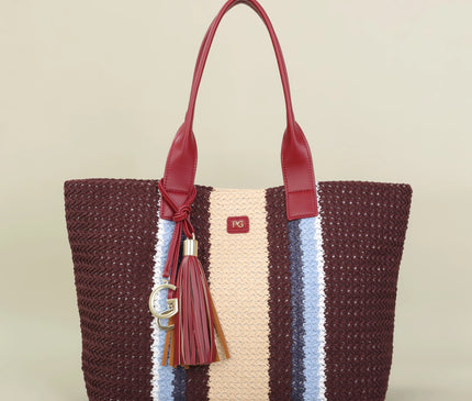 Sac Fourre-tout Rayé Coloré Doux Polyester