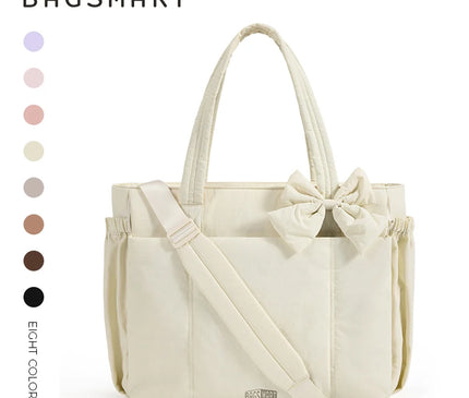 Sac Fourre-tout Élégant Piqué avec Nœud