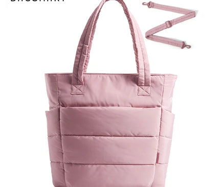 Sac Fourre-tout Matelassé Rose Bandoulière Ajustable