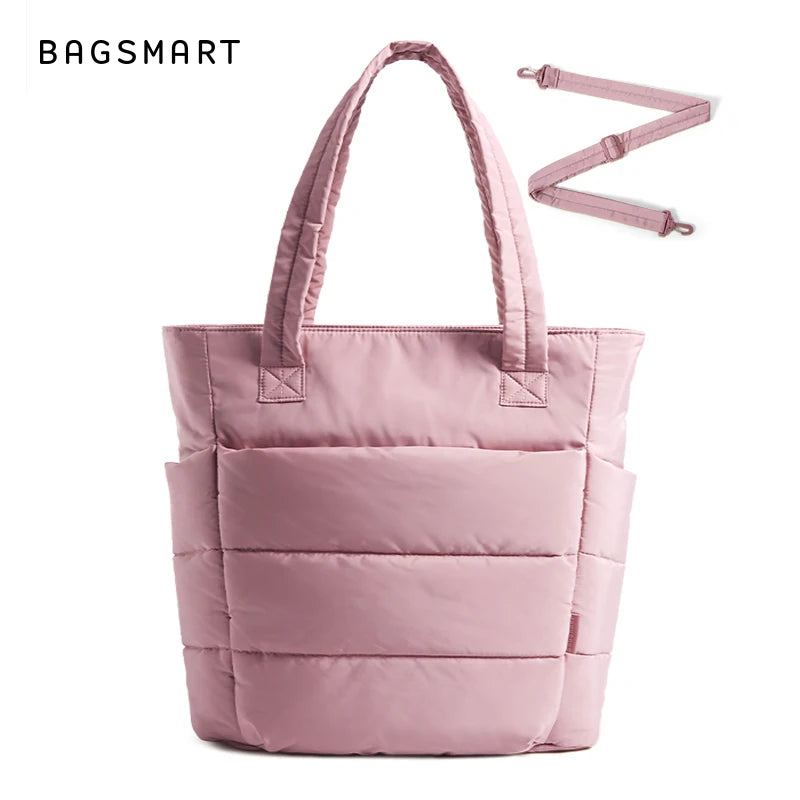 Sac Fourre-tout Matelassé Rose Bandoulière Ajustable