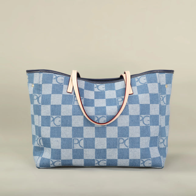 Sac Fourre-tout Décontracté Bleu Motifs Géométriques