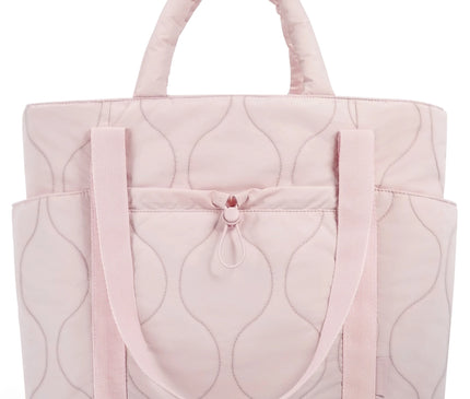 Sac Fourre-tout Matelassé Ondulé Rose Léger