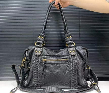 Sac Fourre-tout Moto Effet Cuir Lavé