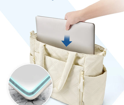 Sac Fourre-tout Matelassé Polyvalent Beige