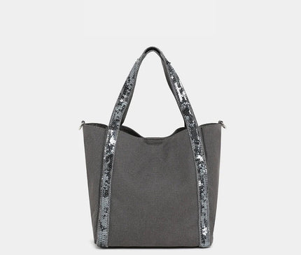 Sac Fourre-tout Canvas Paillettes Chic Femme