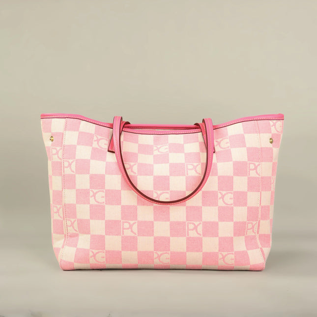 Sac Fourre-tout Rose Géométrique Polyester Doux