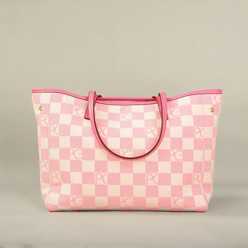 Sac Fourre-tout Rose Géométrique Polyester Doux