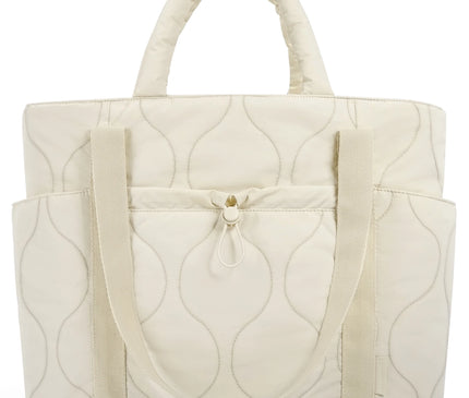 Sac Fourre-tout Polyester Matelassé Écru