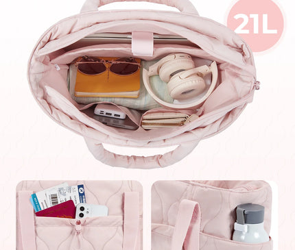 Sac Fourre-tout Matelassé Doux Rose